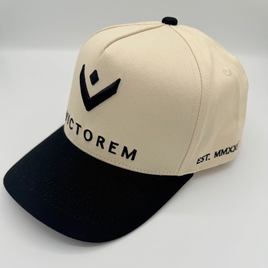 Beige & Black Cap