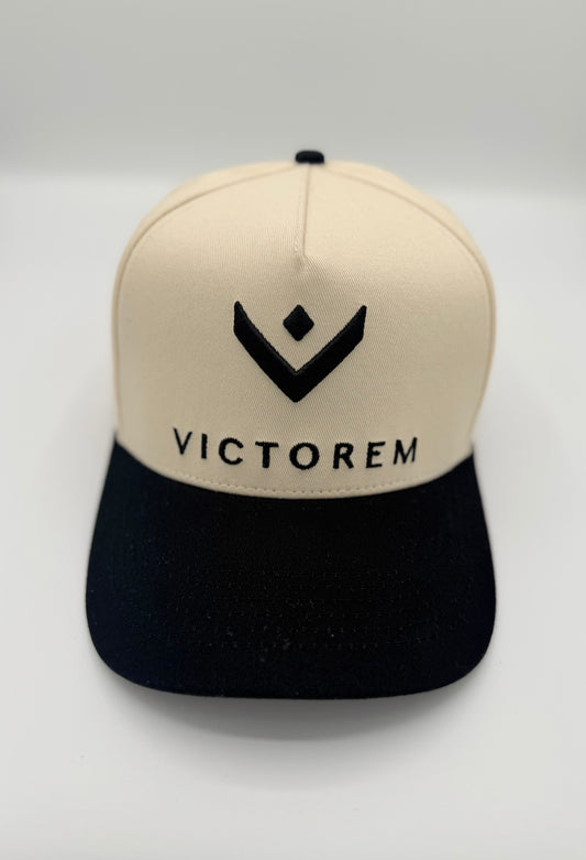 Beige & Black Cap